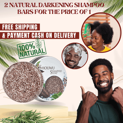 2 NATURAL DARKENING SHAMPOO BARS FOR THE PRICE OF 1